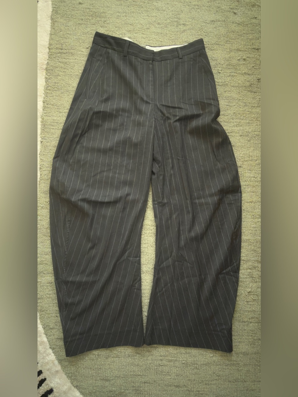 Topshop tailored stripe barrel leg pants
